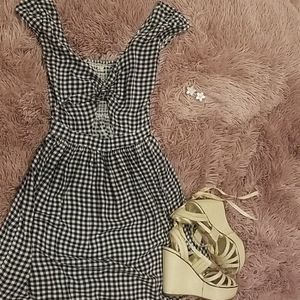 Black & White Gingham Peekaboo Sundress